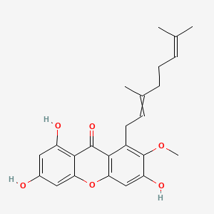 molecular formula C24H26O6 B1236878 1-(3,7-二甲基辛-2,6-二烯基)-3,6,8-三羟基-2-甲氧基黄嘌呤-9-酮 