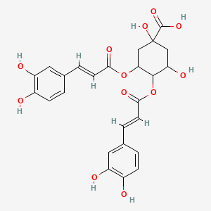 molecular formula C25H24O12 B1236881 3,4-Bis[(3,4-dihydroxy-trans-cinnamoyl)oxy]-1,5-dihydroxy-1-cyclohexanecarboxylic acid 