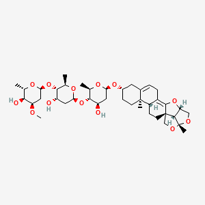 (2R,3S,4R,6R)-6-[[(1R,4R,5R,8S,16S,19S,22R)-5,19-dimethyl-15,18,20-trioxahexacyclo[14.5.1.01,14.04,13.05,10.019,22]docosa-10,13-dien-8-yl]oxy]-3-[(2S,4S,5S,6R)-4-hydroxy-5-[(2S,4R,5S,6S)-5-hydroxy-4-methoxy-6-methyloxan-2-yl]oxy-6-methyloxan-2-yl]oxy-2-methyloxan-4-ol