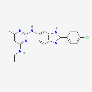 molecular formula C20H19ClN6 B12368930 2-N-[2-(4-chlorophenyl)-3H-benzimidazol-5-yl]-4-N-ethyl-6-methylpyrimidine-2,4-diamine 