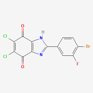 molecular formula C13H4BrCl2FN2O2 B12368939 2-(4-bromo-3-fluorophenyl)-5,6-dichloro-1H-benzimidazole-4,7-dione 