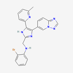 molecular formula C22H18BrN7 B12368985 N-((4-([1,2,4]triazolo[1,5-a]pyridin-6-yl)-5-(6-methylpyridin-2-yl)-1H-imidazol-2-yl)methyl)-2-bromoaniline 