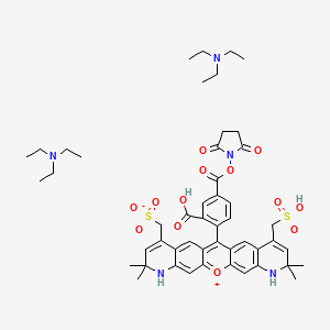 [13-[2-carboxy-4-(2,5-dioxopyrrolidin-1-yl)oxycarbonylphenyl]-7,7,19,19-tetramethyl-17-(sulfomethyl)-2-oxonia-6,20-diazapentacyclo[12.8.0.03,12.05,10.016,21]docosa-1(22),2,4,8,10,12,14,16(21),17-nonaen-9-yl]methanesulfonate;N,N-diethylethanamine