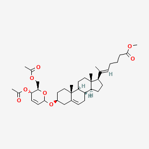 molecular formula C37H54O8 B12368992 methyl (E)-6-[(3S,8S,9S,10R,13S,14S,17R)-3-[[(2R,3S)-3-acetyloxy-2-(acetyloxymethyl)-3,6-dihydro-2H-pyran-6-yl]oxy]-10,13-dimethyl-2,3,4,7,8,9,11,12,14,15,16,17-dodecahydro-1H-cyclopenta[a]phenanthren-17-yl]hept-5-enoate 