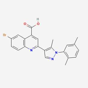 molecular formula C22H18BrN3O2 B12369010 6-bromo-2-[1-(2,5-dimethylphenyl)-5-methyl-1H-pyrazol-4-yl]quinoline-4-carboxylic acid 