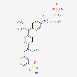 sodium;3-[[N-ethyl-4-[[4-[ethyl-[(3-sulfonatophenyl)methyl]azaniumylidene]cyclohexa-2,5-dien-1-ylidene]-phenylmethyl]anilino]methyl]benzenesulfonate