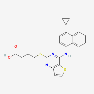 4-[4-[(4-Cyclopropylnaphthalen-1-yl)amino]thieno[3,2-d]pyrimidin-2-yl]sulfanylbutanoic acid