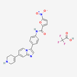 molecular formula C25H20F3N5O6 B12369106 5-nitro-N-[4-[7-(1,2,3,6-tetrahydropyridin-4-yl)imidazo[1,2-a]pyridin-3-yl]phenyl]furan-2-carboxamide;2,2,2-trifluoroacetic acid 