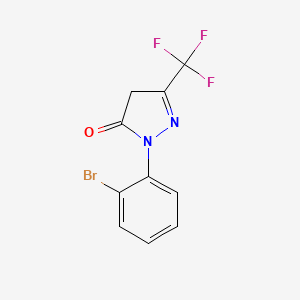 molecular formula C10H6BrF3N2O B12369162 3H-Pyrazol-3-one, 2-(2-bromophenyl)-2,4-dihydro-5-(trifluoromethyl)- 