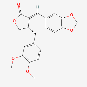 molecular formula C21H20O6 B12369182 (3E,4S)-3-(1,3-benzodioxol-5-ylmethylidene)-4-[(3,4-dimethoxyphenyl)methyl]oxolan-2-one 