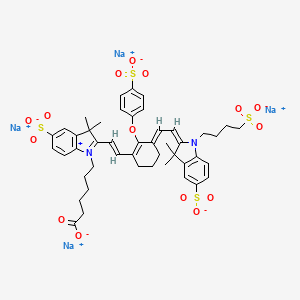 tetrasodium;6-[2-[(E)-2-[(3E)-3-[(2E)-2-[3,3-dimethyl-5-sulfonato-1-(4-sulfonatobutyl)indol-2-ylidene]ethylidene]-2-(4-sulfonatophenoxy)cyclohexen-1-yl]ethenyl]-3,3-dimethyl-5-sulfonatoindol-1-ium-1-yl]hexanoate