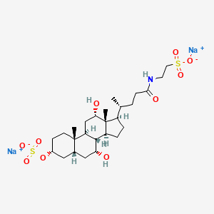 molecular formula C26H43NNa2O10S2 B12369208 disodium;2-[[(4R)-4-[(3R,5R,7R,8R,9S,10S,12S,13R,14S,17R)-7,12-dihydroxy-10,13-dimethyl-3-sulfonatooxy-2,3,4,5,6,7,8,9,11,12,14,15,16,17-tetradecahydro-1H-cyclopenta[a]phenanthren-17-yl]pentanoyl]amino]ethanesulfonate 