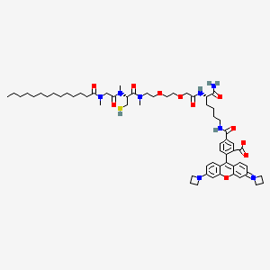 molecular formula C61H86N8O11S B12369215 mgc(3Me)JF549 