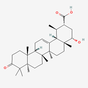 molecular formula C31H48O4 B12369221 (1R,2R,4S,4aR,6aR,6aS,6bR,8aR,12aR,14bS)-4-hydroxy-1,4a,6a,6b,8a,9,9,12a-octamethyl-10-oxo-2,3,4,5,6,6a,7,8,11,12,13,14b-dodecahydro-1H-picene-2-carboxylic acid 