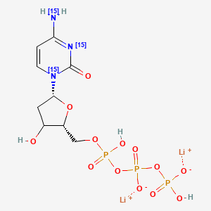 molecular formula C9H14Li2N3O13P3 B12369243 Deoxycytidine triphosphate-15N3 (dilithium) 