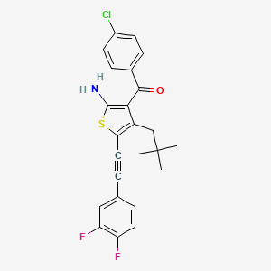 molecular formula C24H20ClF2NOS B12369256 [2-Amino-5-[2-(3,4-difluorophenyl)ethynyl]-4-(2,2-dimethylpropyl)thiophen-3-yl]-(4-chlorophenyl)methanone 