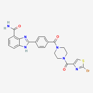 2-[4-[4-(2-bromo-1,3-thiazole-4-carbonyl)piperazine-1-carbonyl]phenyl]-1H-benzimidazole-4-carboxamide