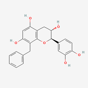 molecular formula C22H20O6 B12369297 (2R,3S)-8-Benzyl-2-(3,4-dihydroxyphenyl)chroman-3,5,7-triol 