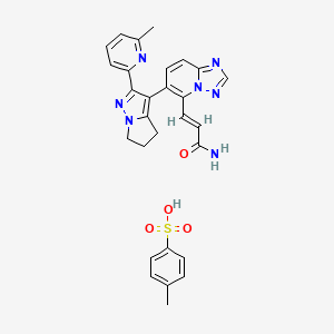 molecular formula C28H27N7O4S B12369314 TGF-|ARI inhibitor 1 (methylbenzenesulfonate) 