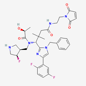 (4R)-4-[1-benzyl-4-(2,5-difluorophenyl)imidazol-2-yl]-N-[2-(2,5-dioxopyrrol-1-yl)ethyl]-4-[[(3S,4R)-4-fluoropyrrolidin-3-yl]methyl-[(2S)-2-hydroxypropanoyl]amino]-3,3-dimethylbutanamide