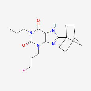 8-(1-bicyclo[2.2.1]heptanyl)-3-(3-fluoropropyl)-1-propyl-7H-purine-2,6-dione