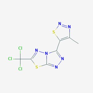 molecular formula C7H3Cl3N6S2 B12369436 3-(4-Methylthiadiazol-5-yl)-6-(trichloromethyl)-[1,2,4]triazolo[3,4-b][1,3,4]thiadiazole 