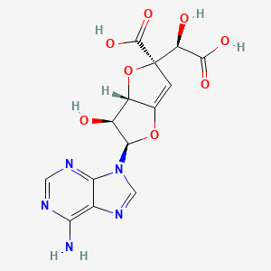 molecular formula C14H13N5O8 B12369462 (2R,3S,3aS,5R)-2-(6-aminopurin-9-yl)-5-[(R)-carboxy(hydroxy)methyl]-3-hydroxy-3,3a-dihydro-2H-furo[3,2-b]furan-5-carboxylic acid 