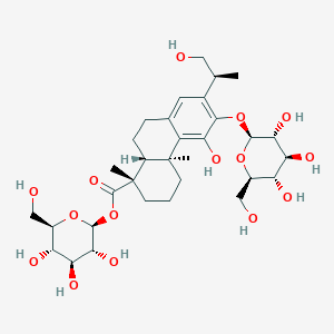 molecular formula C32H48O15 B12369480 19-O-beta-D-carboxyglucopyranosyl-12-O-beta-D-glucopyranosyl-11,16-dihydroxyabieta-8,11,13-triene 