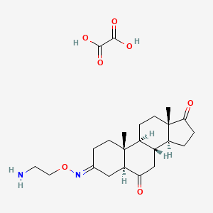 (3E,5S,8R,9S,10R,13S,14S)-3-(2-aminoethoxyimino)-10,13-dimethyl-1,2,4,5,7,8,9,11,12,14,15,16-dodecahydrocyclopenta[a]phenanthrene-6,17-dione;oxalic acid