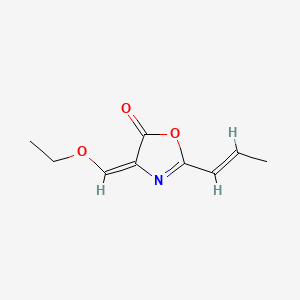molecular formula C9H11NO3 B1236959 2-(1'-Propenyl)-4-ethoxymethylene-5-oxazolone CAS No. 80589-24-8