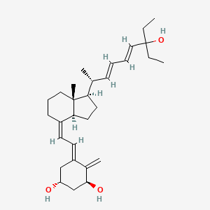 molecular formula C30H46O3 B1236961 (1R,3S,5E)-5-[(2Z)-2-[(1R,3aS,7aR)-1-[(2R,3E,5E)-7-ethyl-7-hydroxynona-3,5-dien-2-yl]-7a-methyl-2,3,3a,5,6,7-hexahydro-1H-inden-4-ylidene]ethylidene]-4-methylidenecyclohexane-1,3-diol 