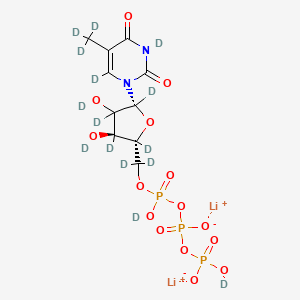 molecular formula C10H15Li2N2O15P3 B12369611 dilithium;deuterio [[deuteriooxy-[dideuterio-[(2R,3S,5R)-2,3,4,5-tetradeuterio-3,4-dideuteriooxy-5-[3,6-dideuterio-2,4-dioxo-5-(trideuteriomethyl)pyrimidin-1-yl]oxolan-2-yl]methoxy]phosphoryl]oxy-oxidophosphoryl] phosphate 