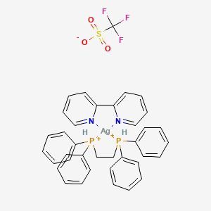 molecular formula C37H34AgF3N2O3P2S+ B12369652 2-diphenylphosphaniumylethyl(diphenyl)phosphanium;2-pyridin-2-ylpyridine;silver;trifluoromethanesulfonate 