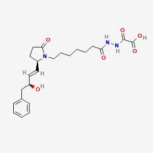 2-[2-[7-[(2R)-2-[(E,3S)-3-hydroxy-4-phenylbut-1-enyl]-5-oxopyrrolidin-1-yl]heptanoyl]hydrazinyl]-2-oxoacetic acid