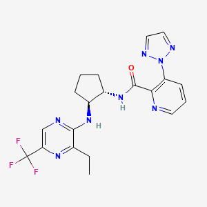 N-[(1S,2S)-2-{[3-Ethyl-5-(trifluoromethyl)pyrazin-2-yl]amino}cyclopentyl]-3-(2H-1,2,3-triazol-2-yl)pyridine-2-carboxamide