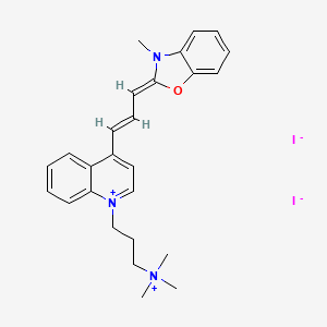 trimethyl-[3-[4-[(E,3Z)-3-(3-methyl-1,3-benzoxazol-2-ylidene)prop-1-enyl]quinolin-1-ium-1-yl]propyl]azanium;diiodide