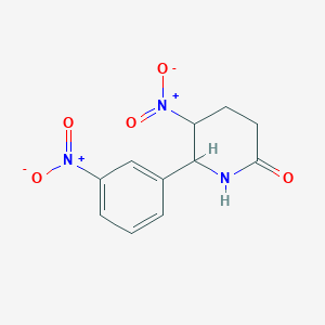 molecular formula C11H11N3O5 B1236970 5-Nitro-6-(3-nitrophenyl)piperidin-2-one 