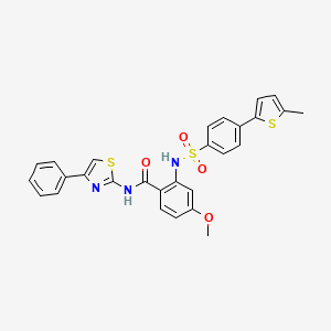 molecular formula C28H23N3O4S3 B12369726 4-methoxy-2-[[4-(5-methylthiophen-2-yl)phenyl]sulfonylamino]-N-(4-phenyl-1,3-thiazol-2-yl)benzamide 