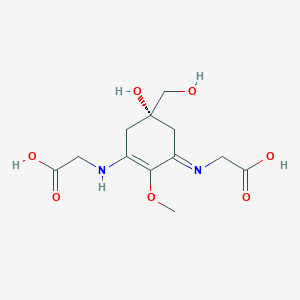 2-[[(5S)-3-(carboxymethylimino)-5-hydroxy-5-(hydroxymethyl)-2-methoxycyclohexen-1-yl]amino]acetic acid