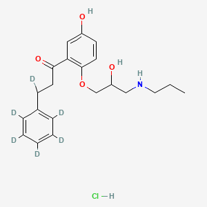 molecular formula C21H28ClNO4 B12369774 5-Hydroxy Propafenone-d6 (hydrochloride) 