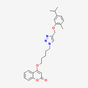 4-[5-[4-[(2-Methyl-5-propan-2-ylphenoxy)methyl]triazol-1-yl]pentoxy]chromen-2-one