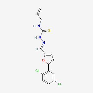 molecular formula C15H13Cl2N3OS B1236986 1-[(E)-[5-(2,5-dichlorophenyl)furan-2-yl]methylideneamino]-3-prop-2-enylthiourea 