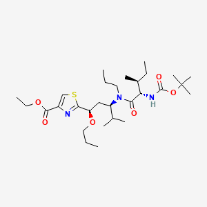 ethyl 2-[(1R,3R)-4-methyl-3-[[(2S,3S)-3-methyl-2-[(2-methylpropan-2-yl)oxycarbonylamino]pentanoyl]-propylamino]-1-propoxypentyl]-1,3-thiazole-4-carboxylate