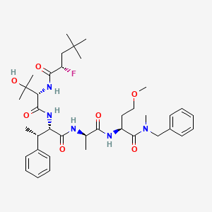 (2S)-N-[(2S)-1-[[(2S,3S)-1-[[(2R)-1-[[(2S)-1-[benzyl(methyl)amino]-4-methoxy-1-oxobutan-2-yl]amino]-1-oxopropan-2-yl]amino]-1-oxo-3-phenylbutan-2-yl]amino]-3-hydroxy-3-methyl-1-oxobutan-2-yl]-2-fluoro-4,4-dimethylpentanamide