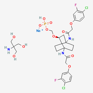 sodium;2-amino-2-(hydroxymethyl)propane-1,3-diol;[(2S)-1,4-bis[[2-(4-chloro-3-fluorophenoxy)acetyl]amino]-2-bicyclo[2.2.2]octanyl]oxymethyl hydrogen phosphate