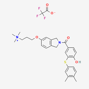 3-[[2-[3-(3,4-Dimethylphenyl)sulfanyl-4-hydroxybenzoyl]-1,3-dihydroisoindol-5-yl]oxy]propyl-trimethylazanium;2,2,2-trifluoroacetate