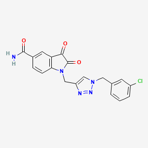 1-[[1-[(3-Chlorophenyl)methyl]triazol-4-yl]methyl]-2,3-dioxoindole-5-carboxamide