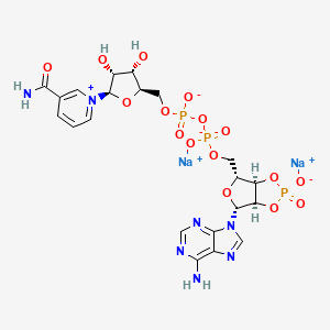 disodium;[[(3aR,4R,6R,6aR)-4-(6-aminopurin-9-yl)-2-oxido-2-oxo-3a,4,6,6a-tetrahydrofuro[3,4-d][1,3,2]dioxaphosphol-6-yl]methoxy-oxidophosphoryl] [(2R,3S,4R,5R)-5-(3-carbamoylpyridin-1-ium-1-yl)-3,4-dihydroxyoxolan-2-yl]methyl phosphate