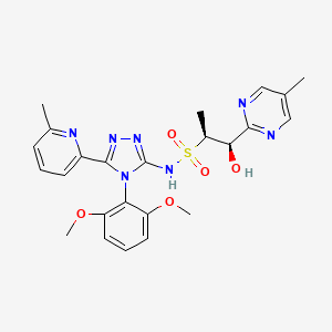 molecular formula C24H27N7O5S B12370001 (1R,2S)-N-[4-(2,6-dimethoxyphenyl)-5-(6-methylpyridin-2-yl)-1,2,4-triazol-3-yl]-1-(5-methylpyrimidin-2-yl)-1-oxidanyl-propane-2-sulfonamide 