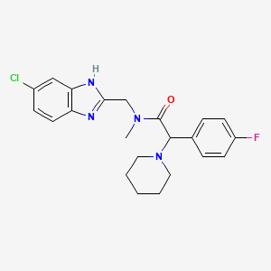 N-[(6-chloro-1H-benzimidazol-2-yl)methyl]-2-(4-fluorophenyl)-N-methyl-2-piperidin-1-ylacetamide